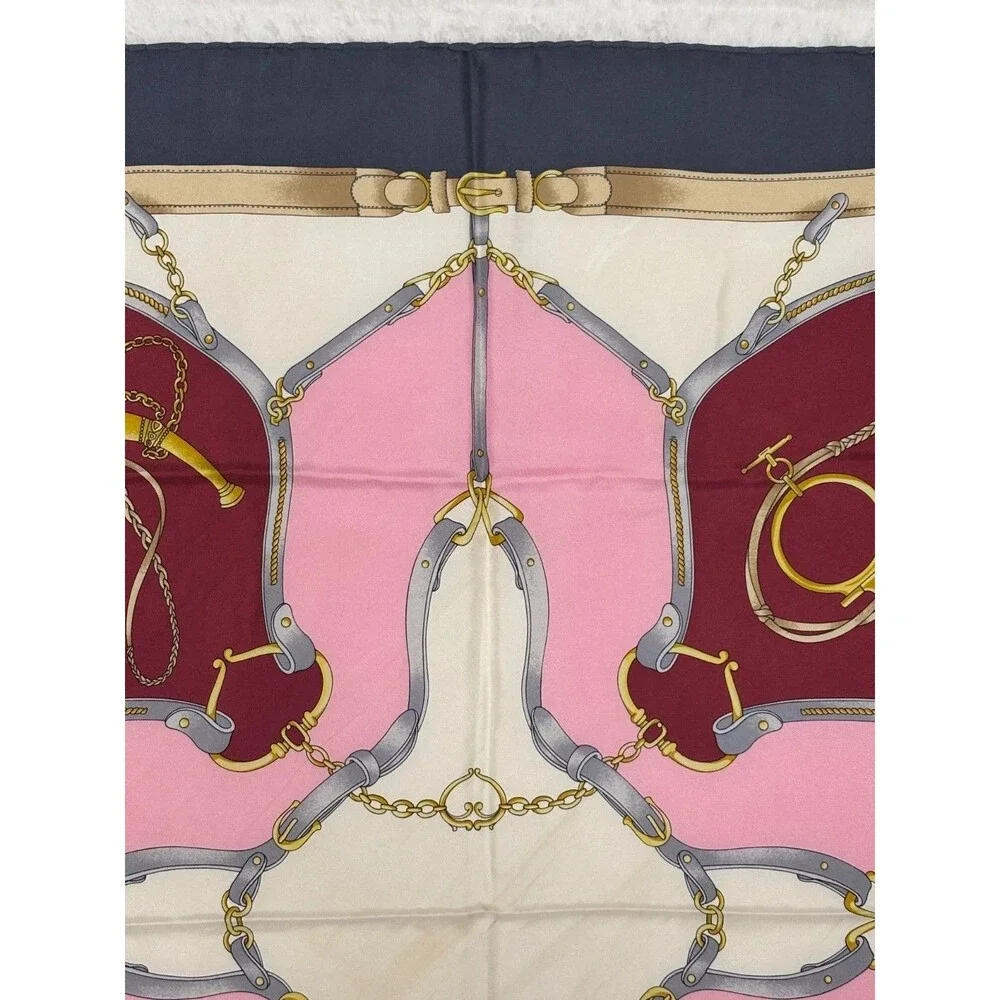Vintage CELINE Silk Equestrian Square Scarf 33
